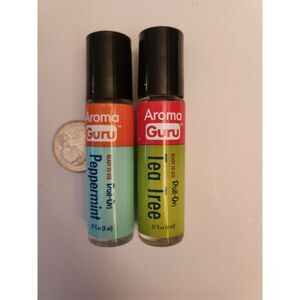 2 Aroma Guru Roll On Essential Oil Tea Tree and Peppermint B25